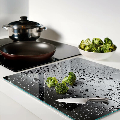 Planche à découper verre Gouttes d'eau sur le verre