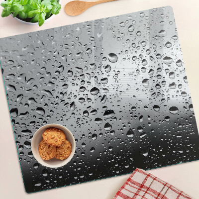 Planche à découper verre Gouttes d'eau sur le verre