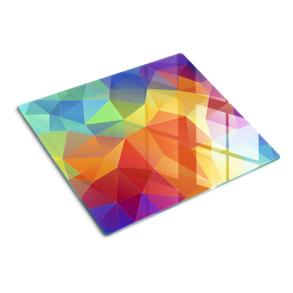 Planche à découper verre Géométrie des triangles colorés