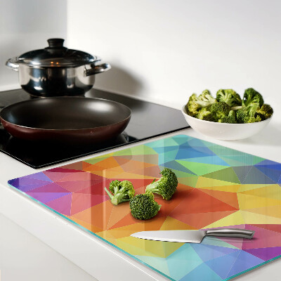 Planche à découper verre Géométrie des triangles colorés