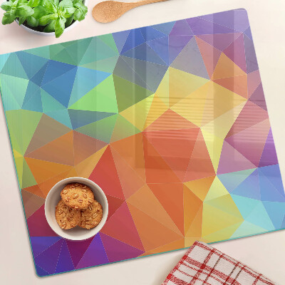 Planche à découper verre Géométrie des triangles colorés