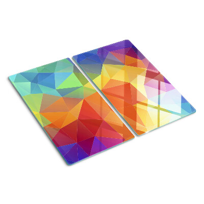 Planche à découper verre Géométrie des triangles colorés