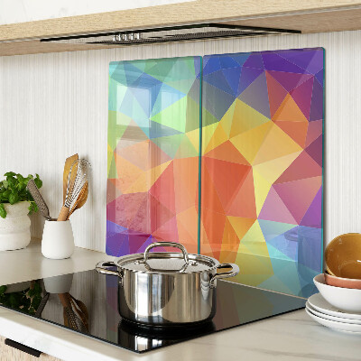 Planche à découper verre Géométrie des triangles colorés