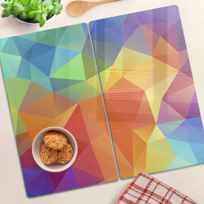 Planche à découper verre Géométrie des triangles colorés