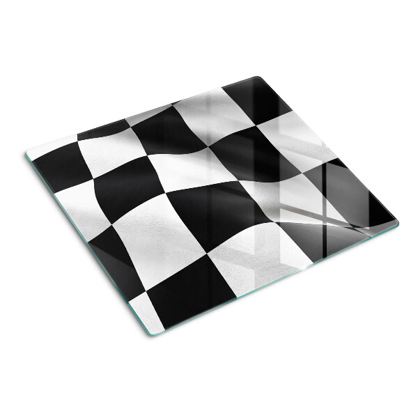 Planche à découper en verre Damier noir et blanc