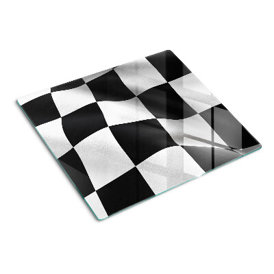 Planche à découper en verre Damier noir et blanc