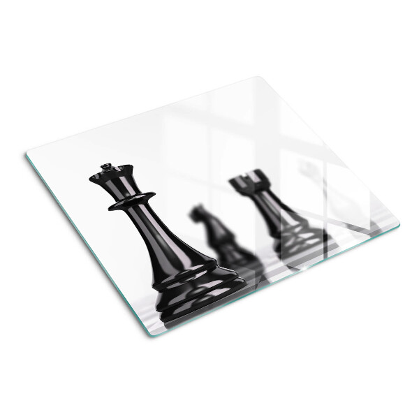 Planche à découper verre Échecs, Roi et Tour