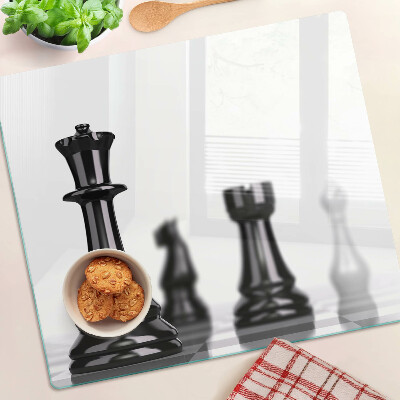 Planche à découper verre Échecs, Roi et Tour