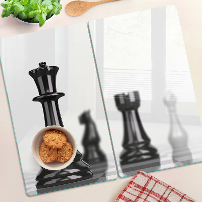 Planche à découper verre Échecs, Roi et Tour