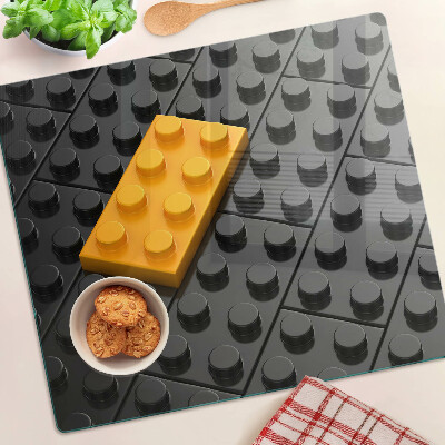 Planche à découper verre Briques LEGO sur fond noir