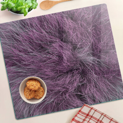 Planche à découper en verre Fourrure violette