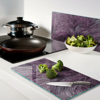 Planche à découper en verre Fourrure violette