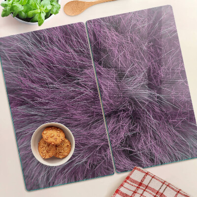 Planche à découper en verre Fourrure violette