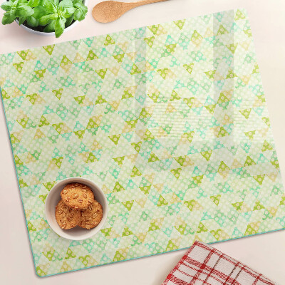 Planche à découper en verre Géométrie aux couleurs pastel