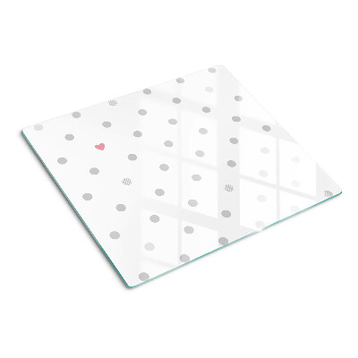 Planche à découper en verre Des points et un cœur