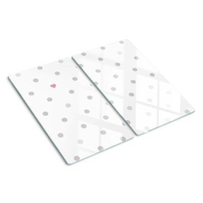 Planche à découper en verre Des points et un cœur