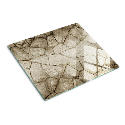 Planche à découper en verre Mosaïque de pierre dans les tons de brun