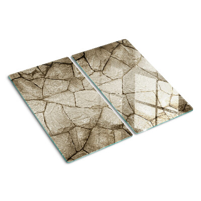 Planche à découper en verre Mosaïque de pierre dans les tons de brun