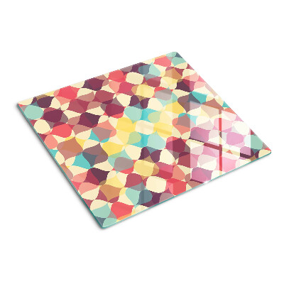 Planche à découper verre Géométrie des cercles colorés