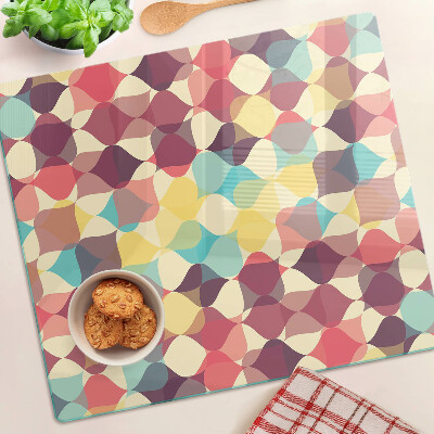 Planche à découper verre Géométrie des cercles colorés