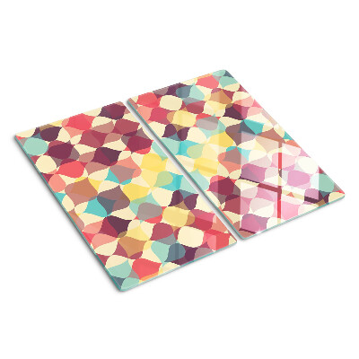 Planche à découper verre Géométrie des cercles colorés