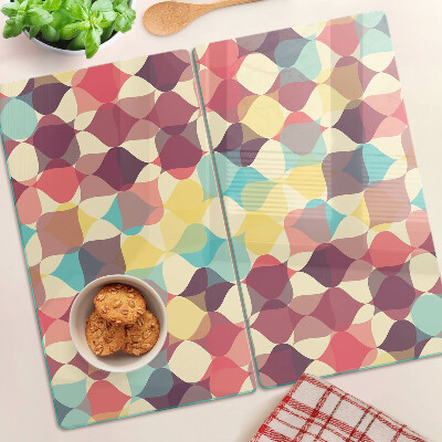 Planche à découper verre Géométrie des cercles colorés