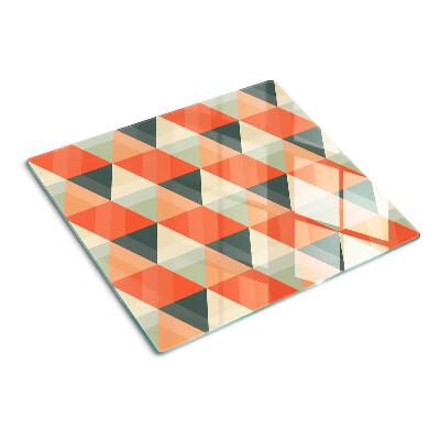 Planche à découper en verre Triangles dans les tons orange