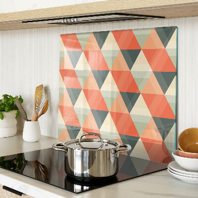 Planche à découper en verre Triangles dans les tons orange