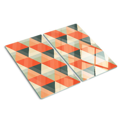 Planche à découper en verre Triangles dans les tons orange