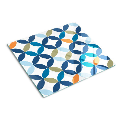 Planche à découper en verre Feuilles géométriques de différentes couleurs