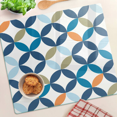 Planche à découper en verre Feuilles géométriques de différentes couleurs