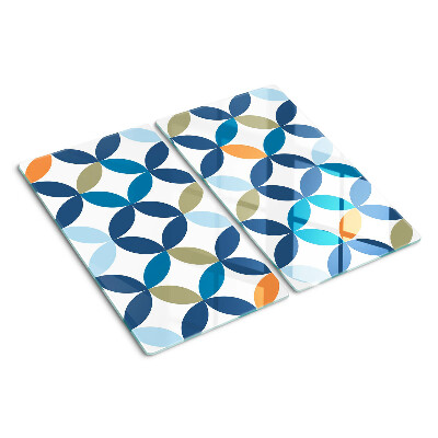 Planche à découper en verre Feuilles géométriques de différentes couleurs