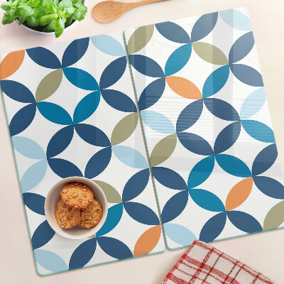 Planche à découper en verre Feuilles géométriques de différentes couleurs