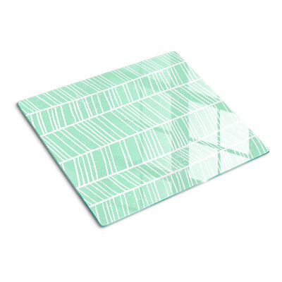 Planche à découper verre Rayures vertes avec lignes blanches