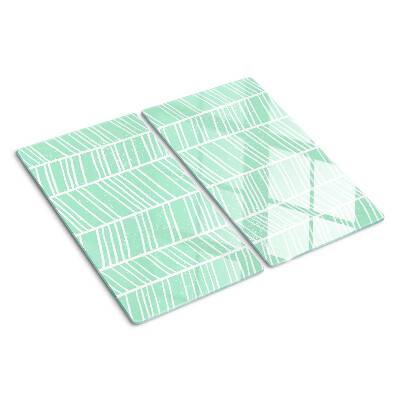 Planche à découper verre Rayures vertes avec lignes blanches