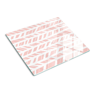 Planche à découper verre Feuilles dans une teinte rose