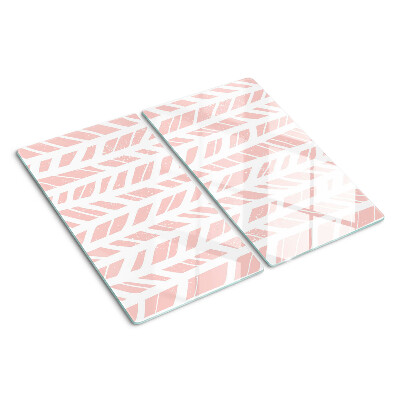 Planche à découper verre Feuilles dans une teinte rose