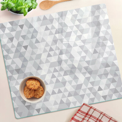 Planche à découper en verre Motif triangulaire dans les tons de gris