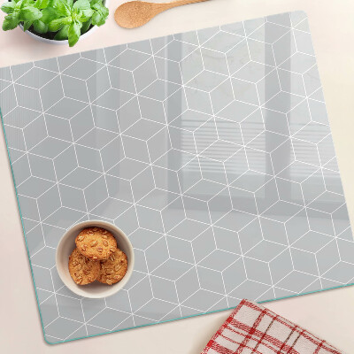 Planche à découper verre Grille géométrique hexagonale