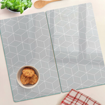 Planche à découper verre Grille géométrique hexagonale