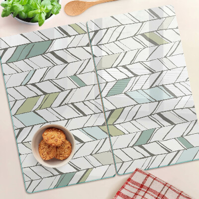 Planche à découper en verre Motifs feuillus dans des tons de vert