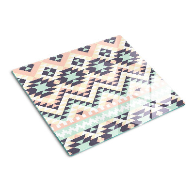 Planche à découper en verre Motif géométrique aux couleurs pastel