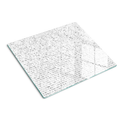 Planche à découper verre Une série de nombres