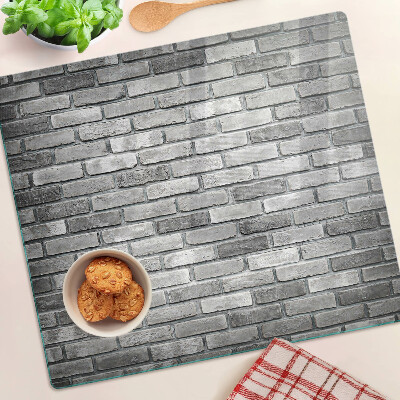 Planche à découper en verre Mur de briques dans des tons de gris