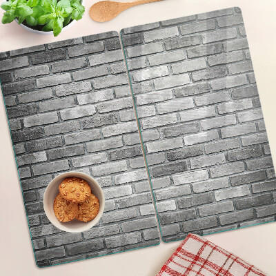 Planche à découper en verre Mur de briques dans des tons de gris