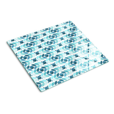 Planche à découper verre Feuilles aux tons bleus