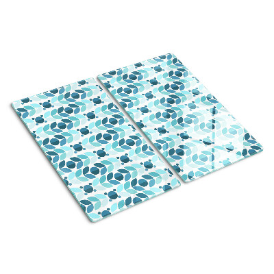 Planche à découper verre Feuilles aux tons bleus