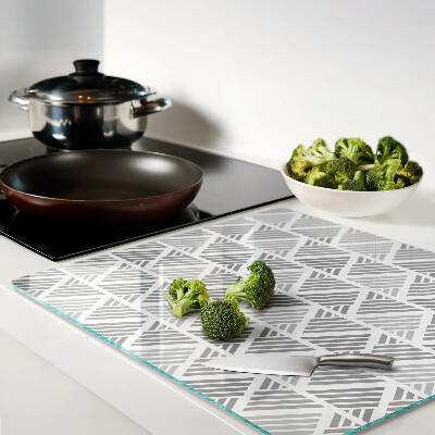 Planche à découper en verre Motifs géométriques dans les tons de gris