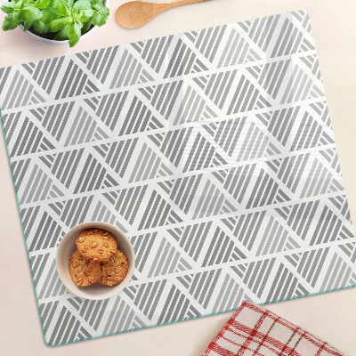 Planche à découper en verre Motifs géométriques dans les tons de gris
