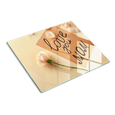 Planche à découper en verre L'amour et les fleurs